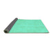 Sideview of Oriental Turquoise Traditional Rug, abs2583turq