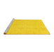 Sideview of Machine Washable Oriental Yellow Traditional Rug, wshabs2583yw