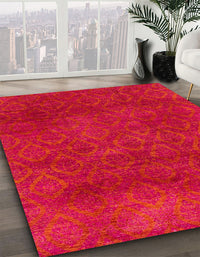 Abstract Red Modern Rug, abs2584