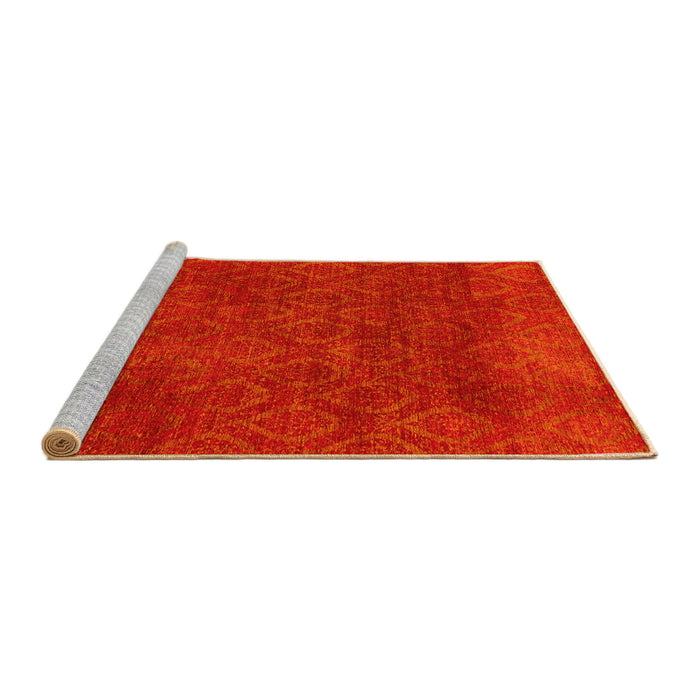 Sideview of Machine Washable Abstract Yellow Modern Rug, wshabs2584yw