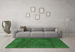 Machine Washable Abstract Emerald Green Modern Area Rugs in a Living Room,, wshabs2584emgrn