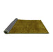 Sideview of Abstract Green Modern Rug, abs2584grn