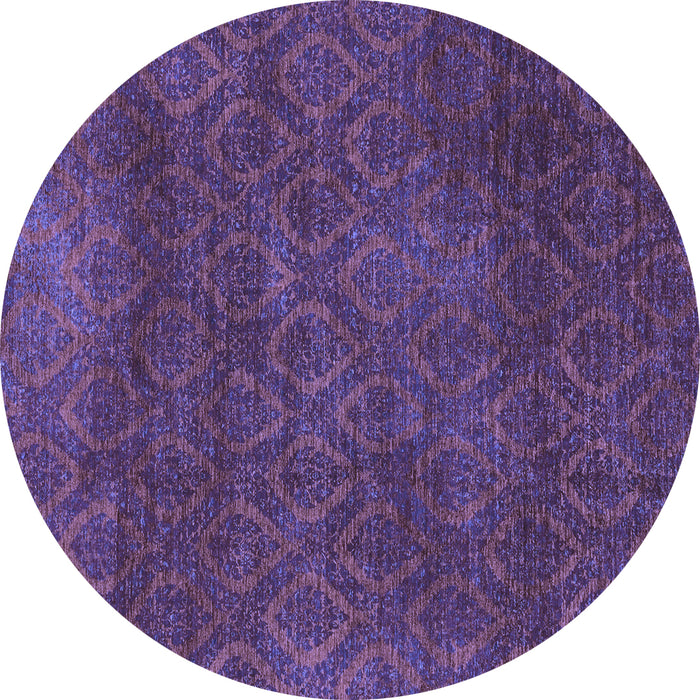 Round Abstract Blue Modern Rug, abs2584blu