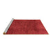 Sideview of Machine Washable Abstract Brown Modern Rug, wshabs2584brn