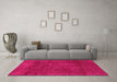 Machine Washable Abstract Pink Modern Rug in a Living Room, wshabs2584pnk