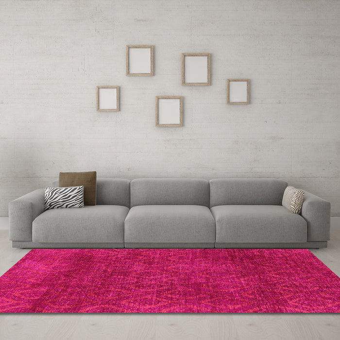 Machine Washable Abstract Pink Modern Rug in a Living Room, wshabs2584pnk