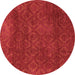 Round Abstract Brown Modern Rug, abs2584brn