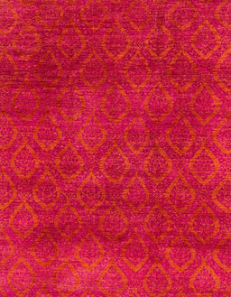 Machine Washable Abstract Red Rug, wshabs2584