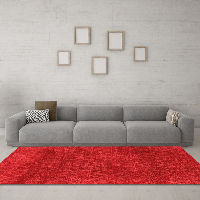 Machine Washable Abstract Orange Modern Area Rugs in a Living Room, wshabs2584org