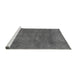 Sideview of Machine Washable Abstract Gray Modern Rug, wshabs2584gry