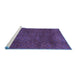 Sideview of Machine Washable Abstract Blue Modern Rug, wshabs2584blu