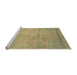 Sideview of Machine Washable Abstract Metallic Gold Rug, wshabs2585