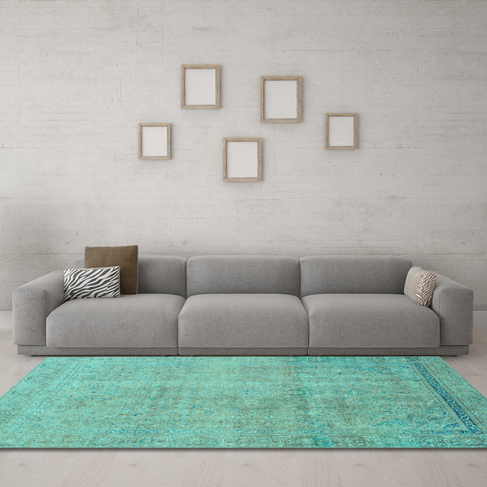 Machine Washable Abstract Light Blue Modern Rug in a Living Room, wshabs2585lblu