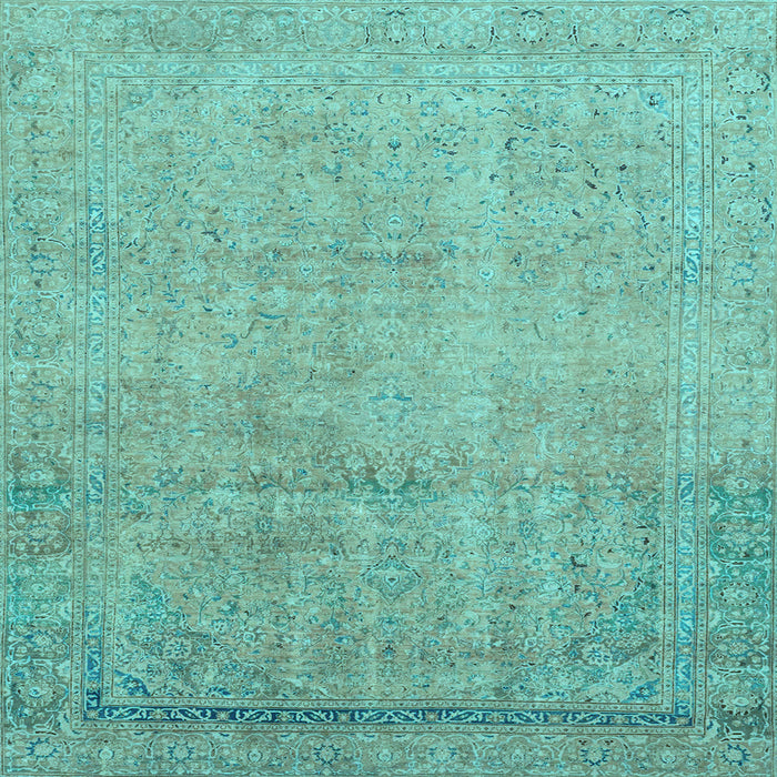 Square Abstract Light Blue Modern Rug, abs2585lblu