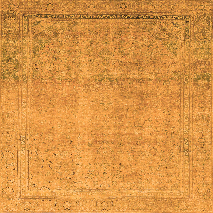 Square Machine Washable Abstract Orange Modern Area Rugs, wshabs2585org