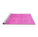 Sideview of Machine Washable Abstract Pink Modern Rug, wshabs2585pnk