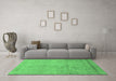 Machine Washable Abstract Emerald Green Modern Area Rugs in a Living Room,, wshabs2585emgrn