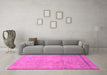 Machine Washable Abstract Pink Modern Rug in a Living Room, wshabs2585pnk