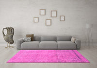 Machine Washable Abstract Pink Modern Rug, wshabs2585pnk