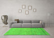 Machine Washable Abstract Green Modern Area Rugs in a Living Room,, wshabs2585grn