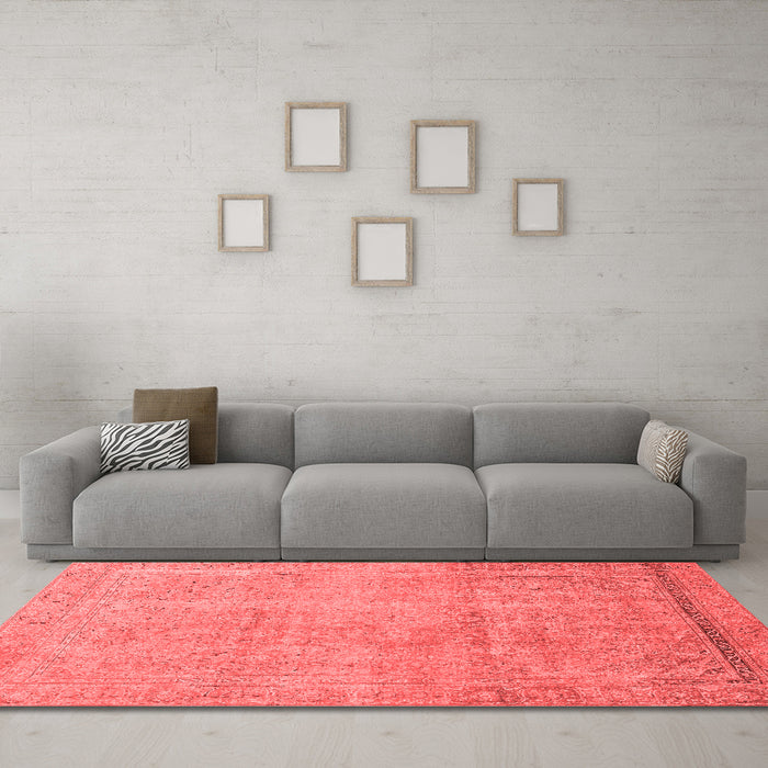 Modern Red Washable Rugs