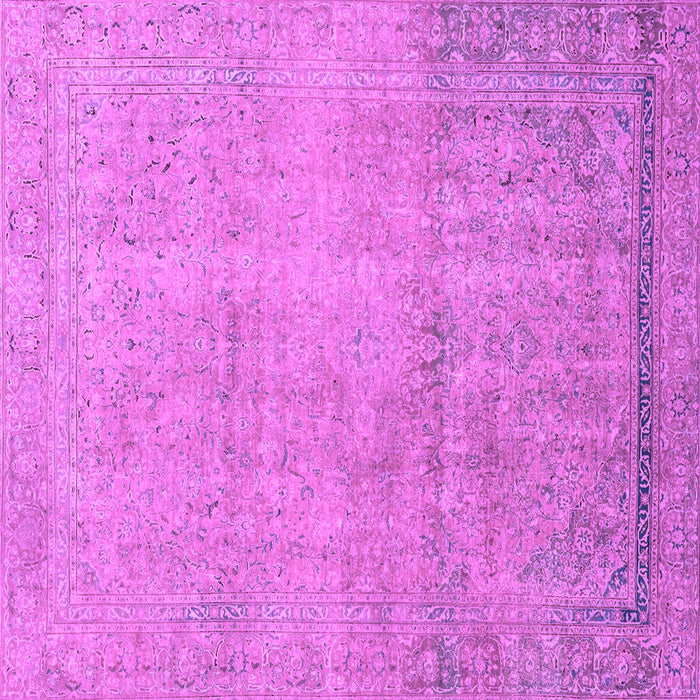 Square Machine Washable Abstract Purple Modern Area Rugs, wshabs2585pur