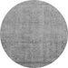 Round Machine Washable Abstract Gray Modern Rug, wshabs2585gry