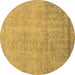 Round Abstract Brown Modern Rug, abs2585brn