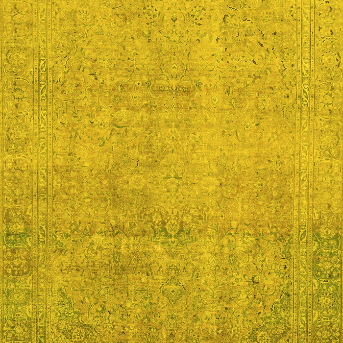 Machine Washable Abstract Yellow Modern Rug, wshabs2585yw