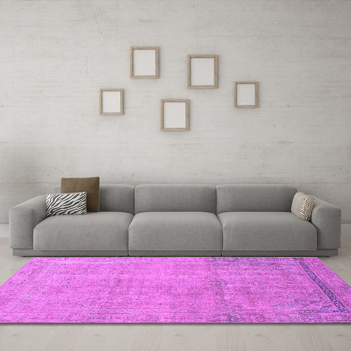 Machine Washable Abstract Purple Modern Area Rugs in a Living Room, wshabs2585pur