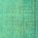 Square Abstract Turquoise Modern Rug, abs2585turq