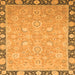 Square Machine Washable Oriental Orange Traditional Area Rugs, wshabs2586org