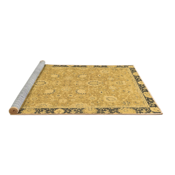 Sideview of Machine Washable Oriental Brown Traditional Rug, wshabs2586brn