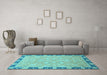 Machine Washable Oriental Light Blue Traditional Rug in a Living Room, wshabs2586lblu