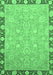 Machine Washable Oriental Emerald Green Traditional Area Rugs, wshabs2586emgrn