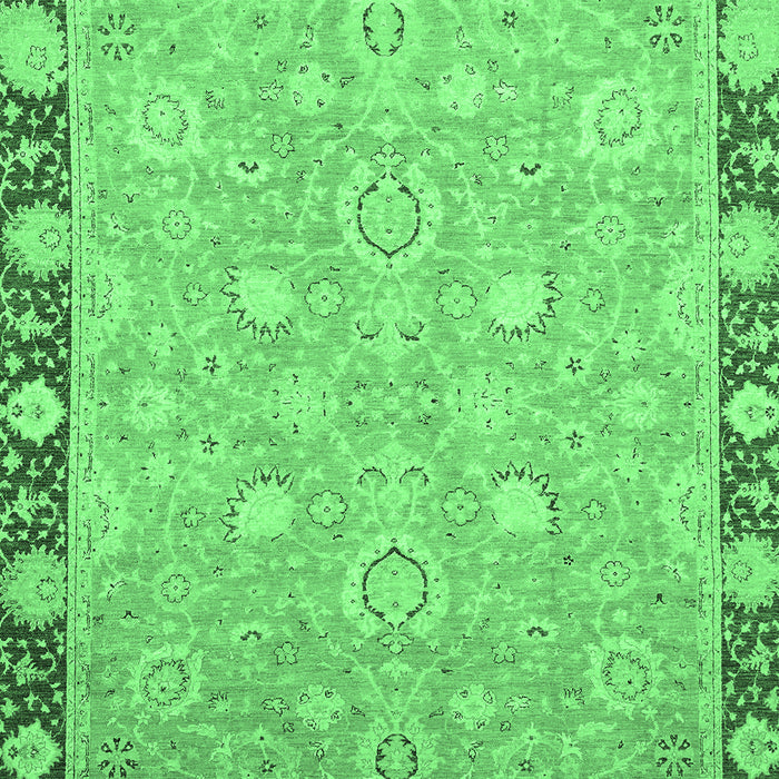 Machine Washable Oriental Emerald Green Traditional Area Rugs, wshabs2586emgrn