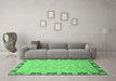 Machine Washable Oriental Emerald Green Traditional Area Rugs in a Living Room,, wshabs2586emgrn