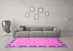 Machine Washable Oriental Pink Traditional Rug in a Living Room, wshabs2586pnk