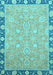 Machine Washable Oriental Light Blue Traditional Rug, wshabs2586lblu