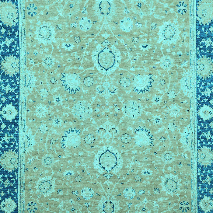 Machine Washable Oriental Light Blue Traditional Rug, wshabs2586lblu