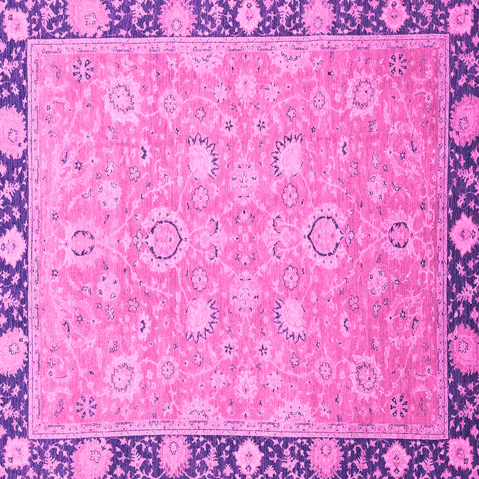 Square Oriental Pink Traditional Rug, abs2586pnk
