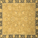 Square Machine Washable Oriental Brown Traditional Rug, wshabs2586brn