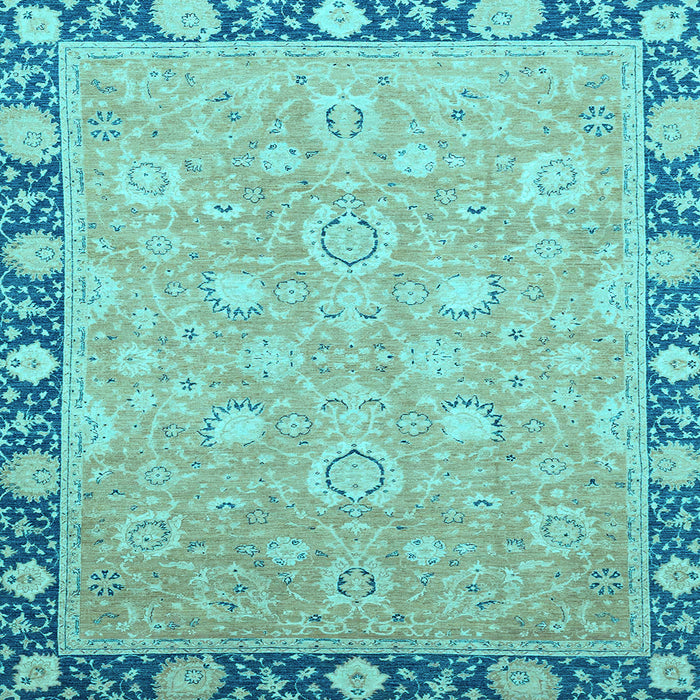 Square Oriental Light Blue Traditional Rug, abs2586lblu