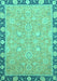 Machine Washable Oriental Turquoise Traditional Area Rugs, wshabs2586turq