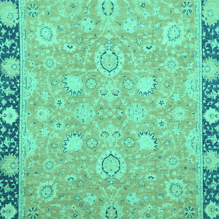 Machine Washable Oriental Turquoise Traditional Area Rugs, wshabs2586turq