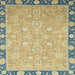 Square Abstract Dark Green Oriental Rug, abs2586