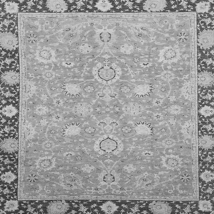 Square Machine Washable Oriental Gray Traditional Rug, wshabs2586gry