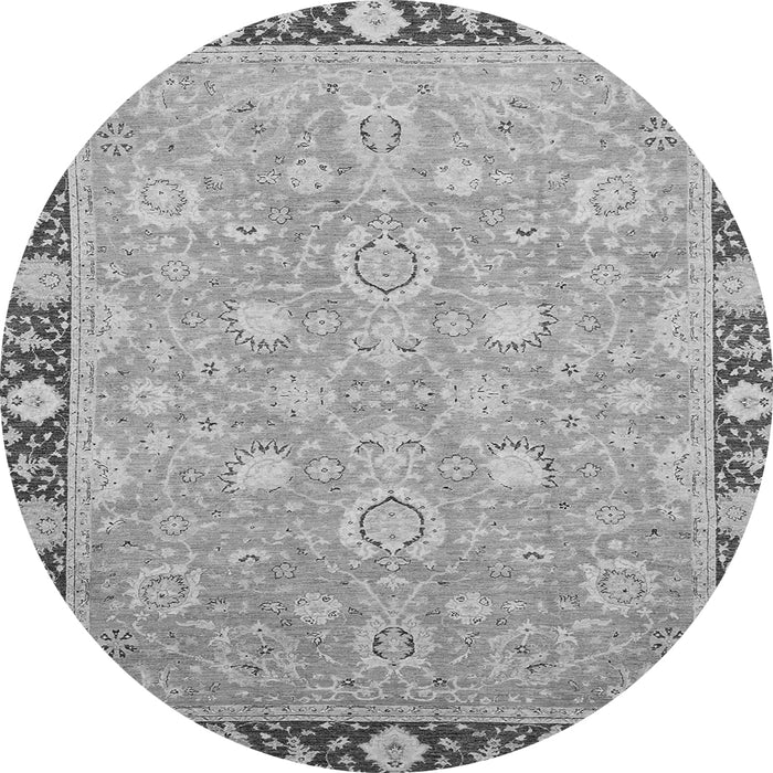 Round Oriental Gray Traditional Rug, abs2586gry