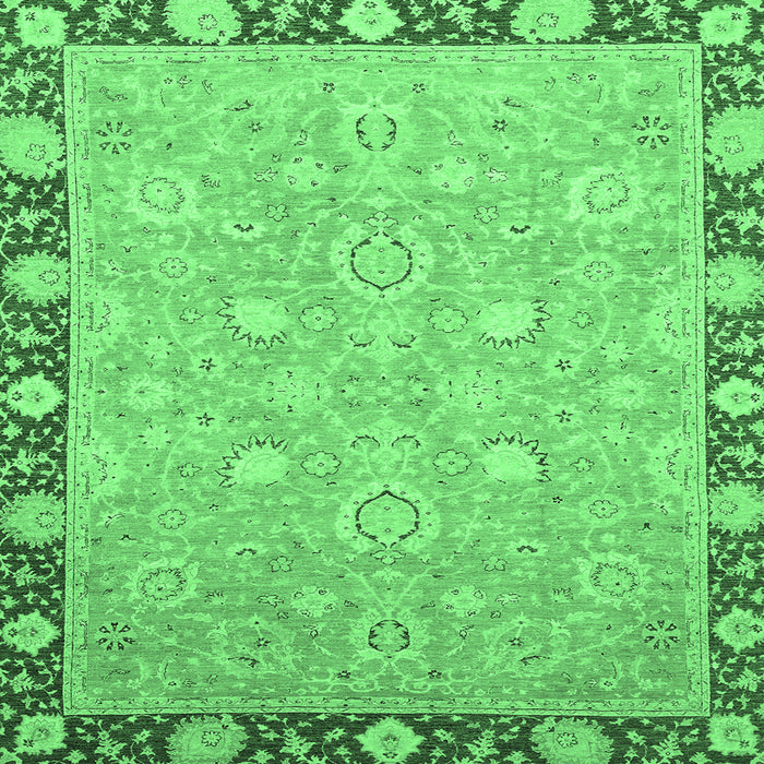 Square Oriental Emerald Green Traditional Rug, abs2586emgrn