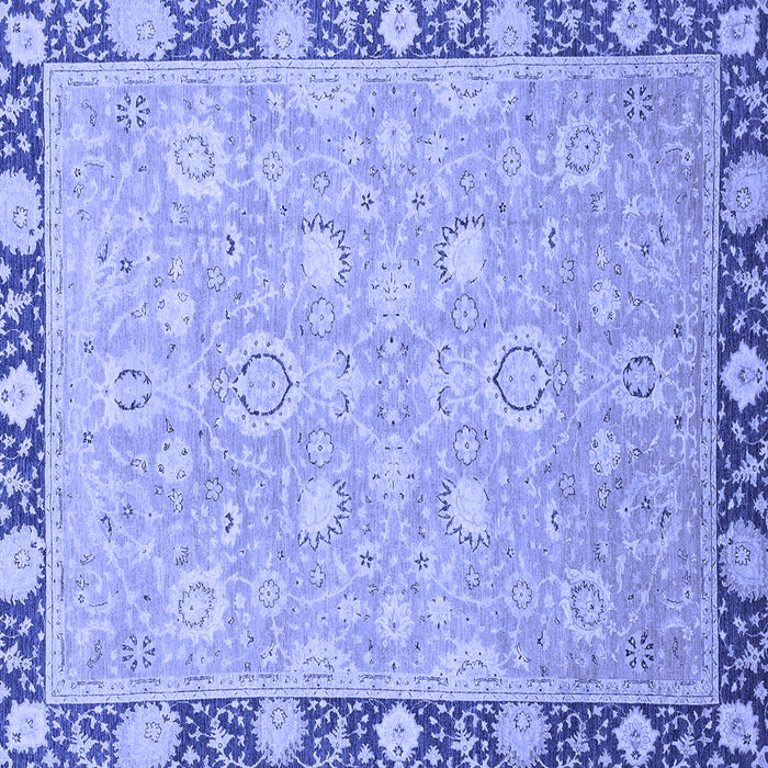 Square Machine Washable Oriental Blue Traditional Rug, wshabs2586blu